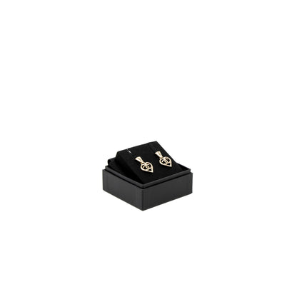 Chanel CC Heart Drop Earrings Light Gold Tone