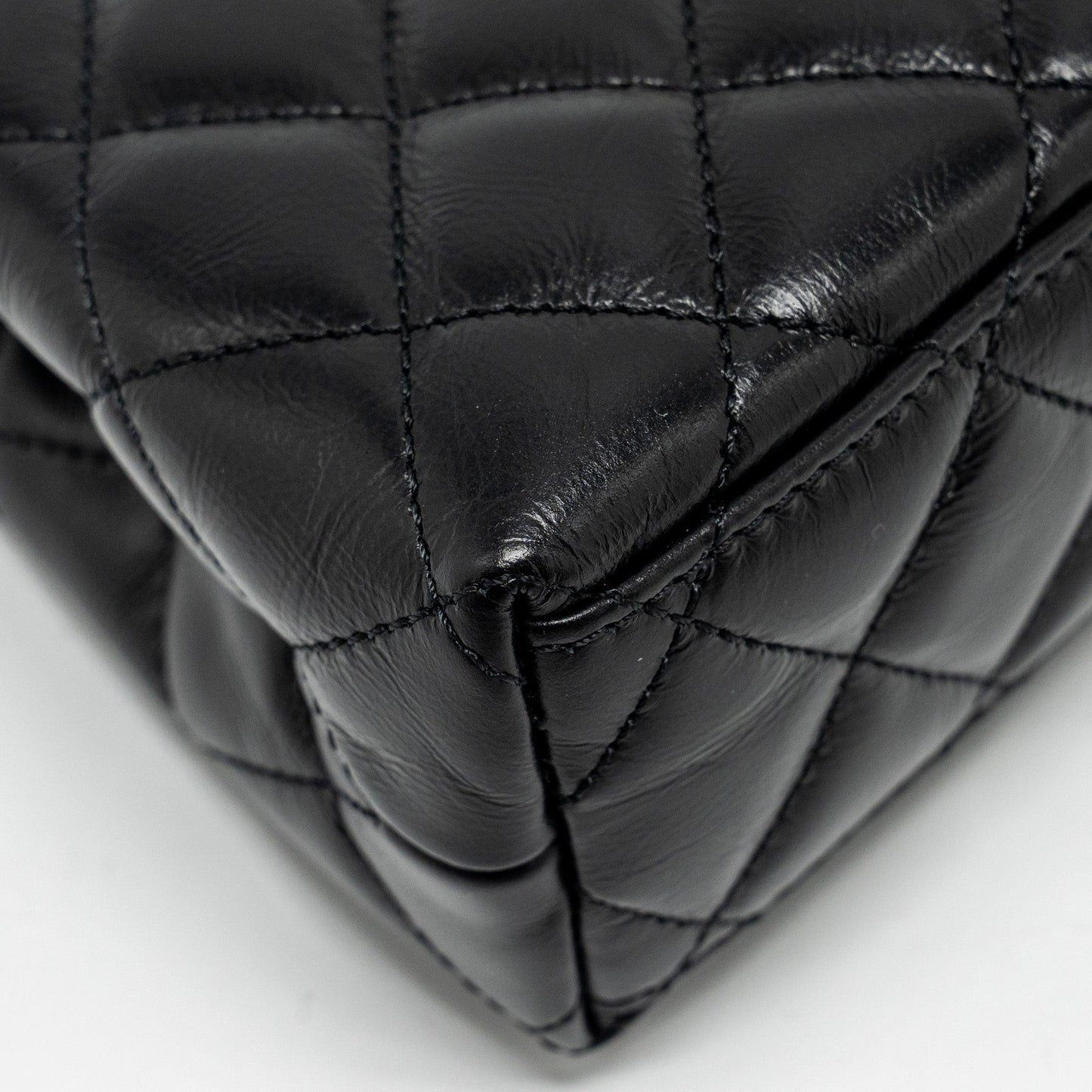 Chanel mini kelly shopping tote bag calfskin black  (microchip)