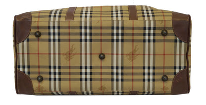 Burberry Travel Bag - Burberry Nova Check Leather Brown