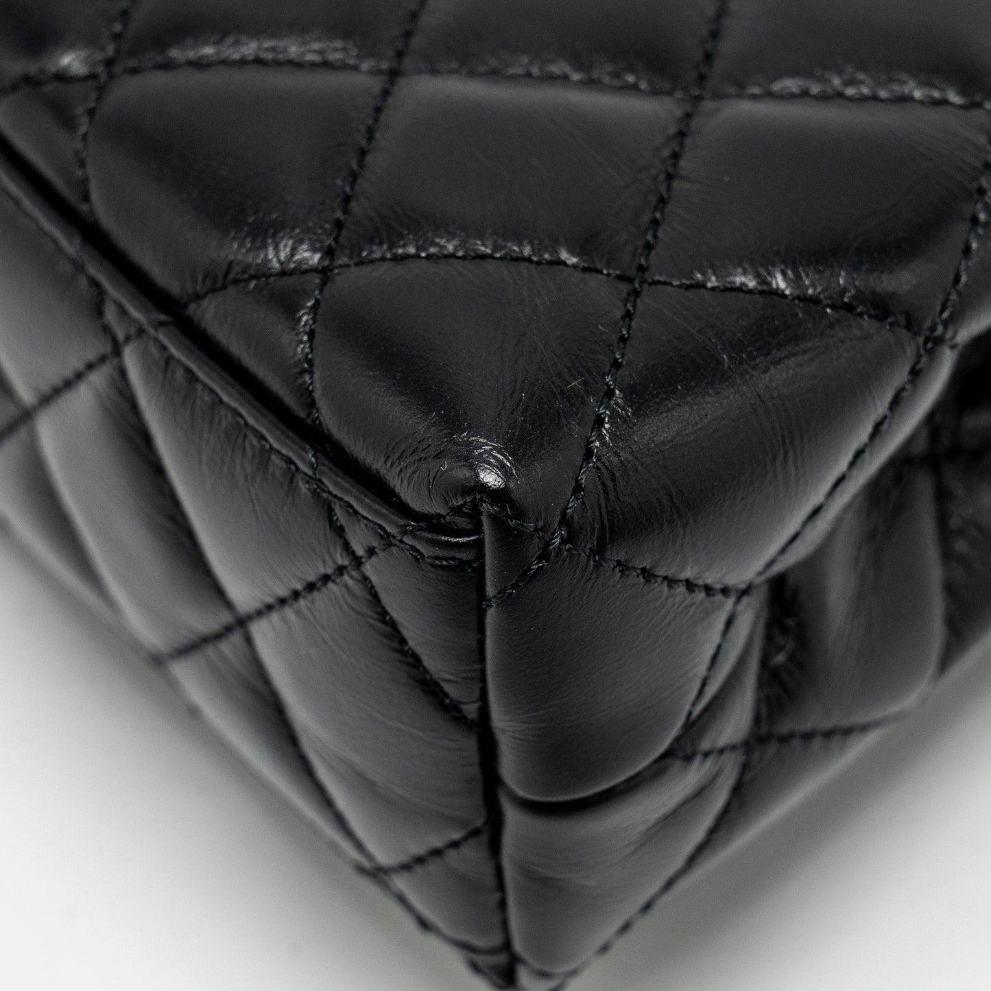 Chanel mini kelly shopping tote bag calfskin black  (microchip)