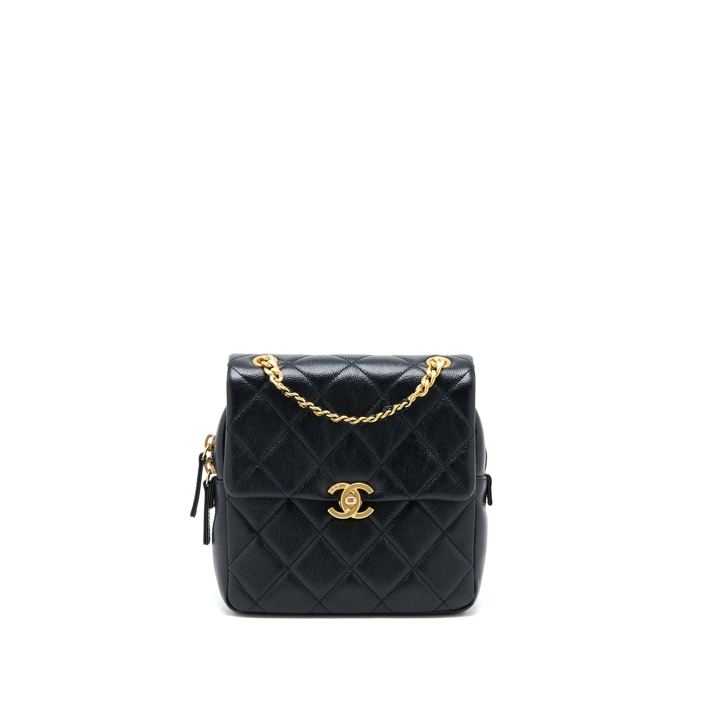 Chanel 22P Flap Backpack Caviar Black Brushed  (Microchip)