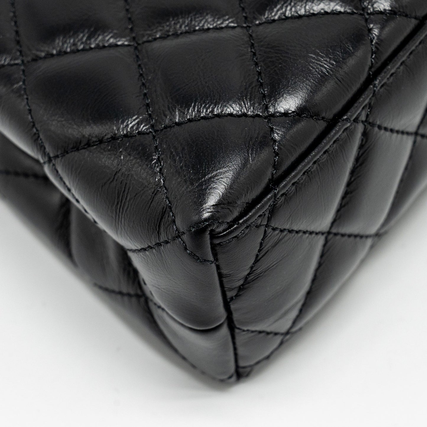 Chanel mini kelly shopping tote bag calfskin black  (microchip)