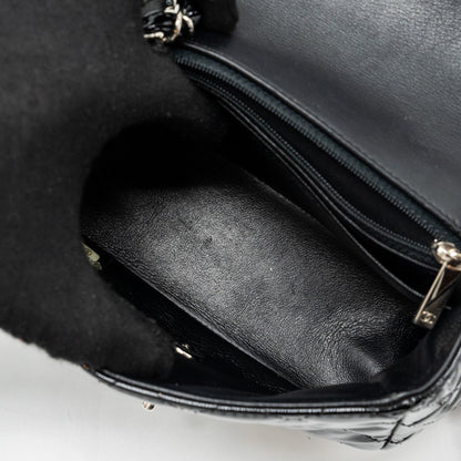 Chanel Classic Mini Square Flap Bag Patent Black