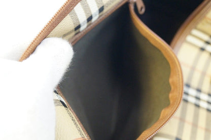 Burberry Travel Bag - Burberry Nova Check Leather Brown
