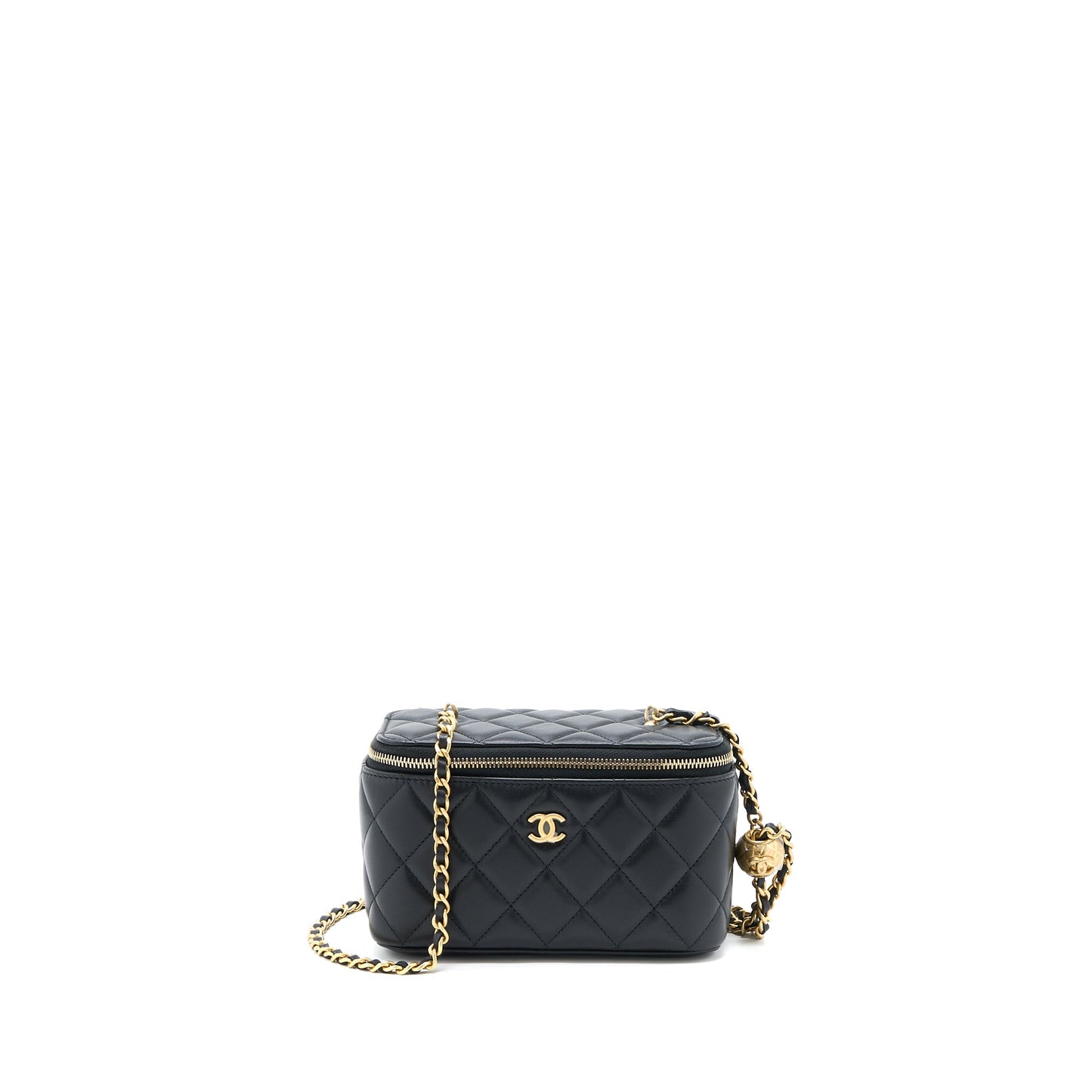 Chanel Pearl Crush Long Vanity Lambskin Black  (Microchip)