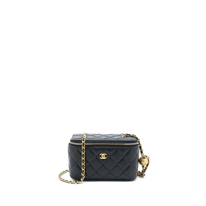 Chanel Pearl Crush Long Vanity Lambskin Black  (Microchip)
