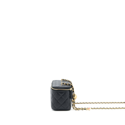 Chanel Pearl Crush Long Vanity Lambskin Black  (Microchip)