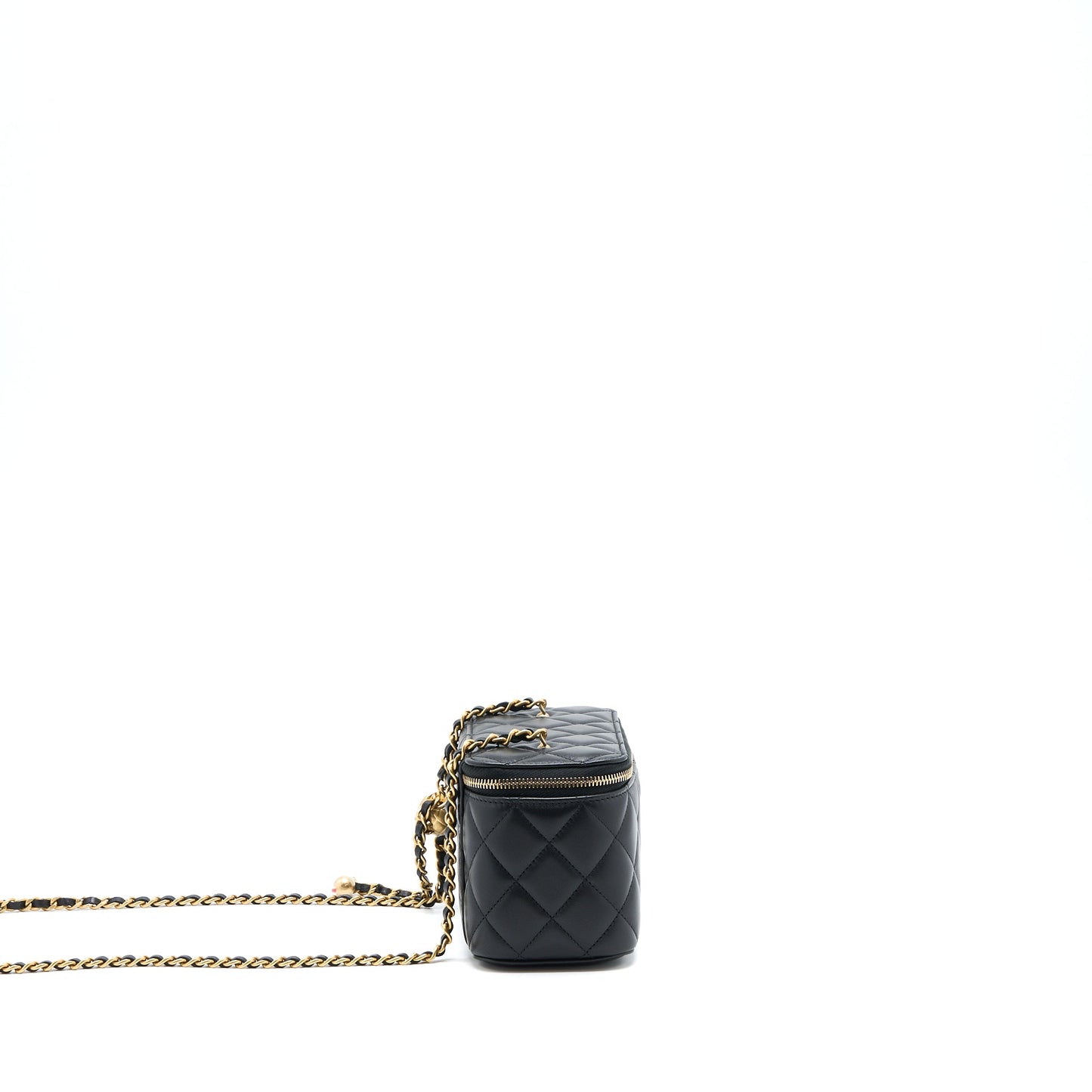 Chanel Pearl Crush Long Vanity Lambskin Black  (Microchip)