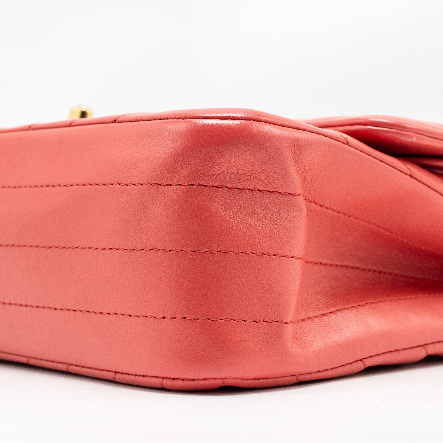 Chanel Medium Classic Double Flap Bag Chevron Lambskin Pink L