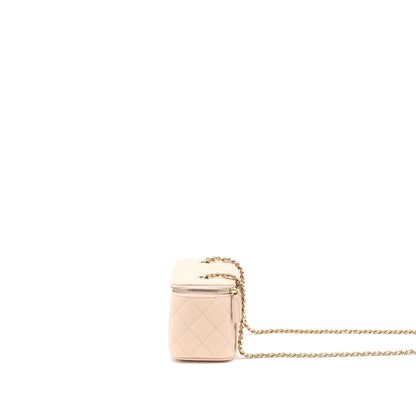 Chanel Long Vanity Case Caviar Light Pink L