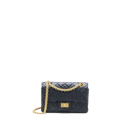 Chanel Mini 2.55 Reissue Flap Bag Aged Calfskin Black Brushed  (Microchip)