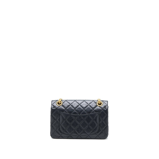 Chanel Mini 2.55 Reissue Flap Bag Aged Calfskin Black Brushed  (Microchip)