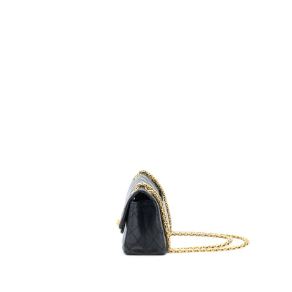 Chanel Mini 2.55 Reissue Flap Bag Aged Calfskin Black Brushed  (Microchip)