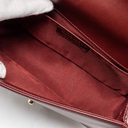Chanel Medium Boy Bag Lambskin Dark Red L