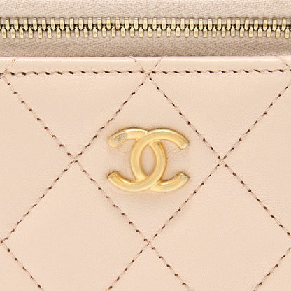 Chanel Pearl Crush Mini Vanity With Chain Lambskin Light Pink