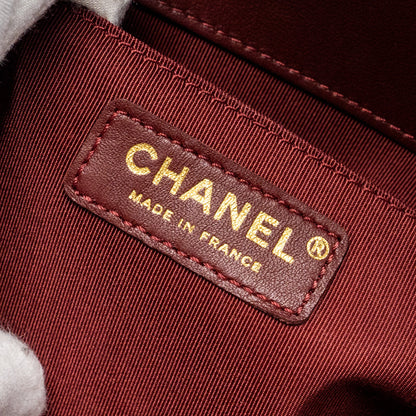 Chanel Medium Boy Bag Lambskin Dark Red L