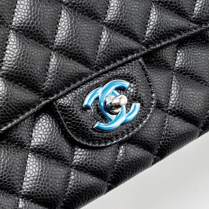 Chanel medium classic double flap bag Caviar Black