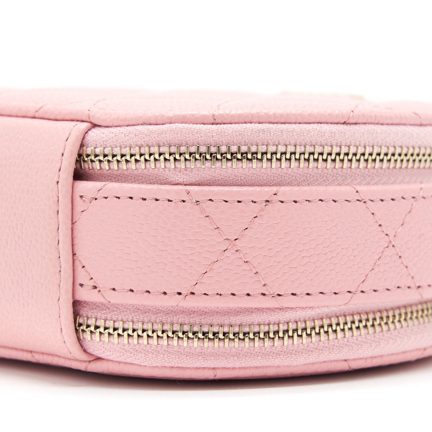 Chanel 22C Mini Round Purse Vanity Caviar Light Pink L