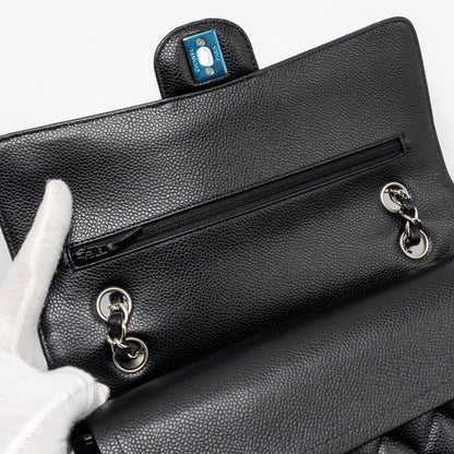 Chanel medium classic double flap bag Caviar Black
