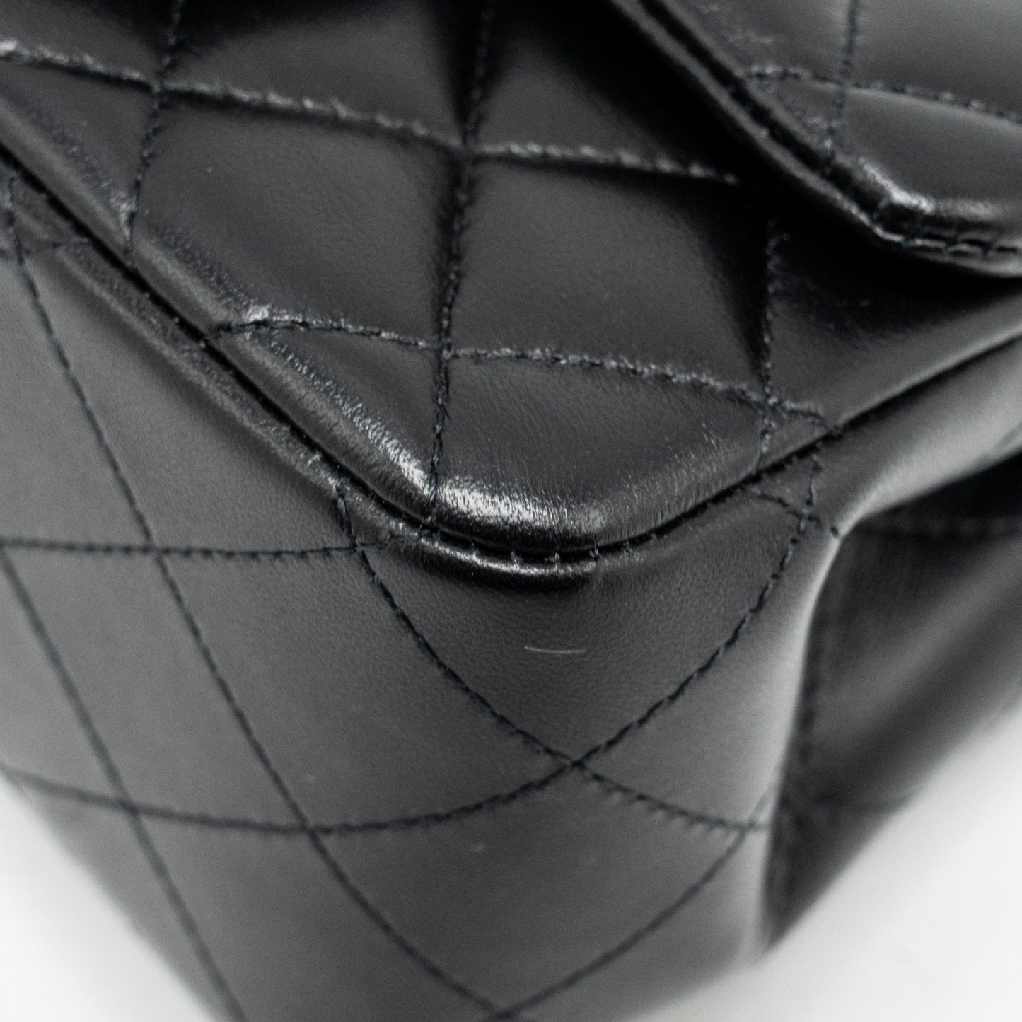 Chanel mini square flap Bag lambskin Black L (Microchip)