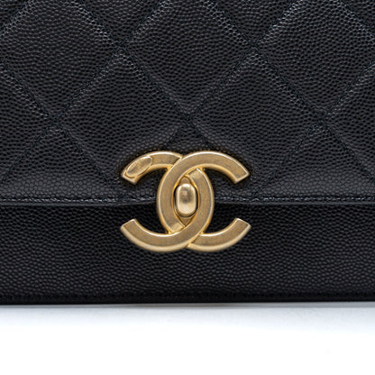 Chanel Messenger Bag Caviar Black Brushed  (Microchip)