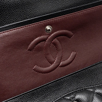 Chanel medium classic double flap bag Caviar Black