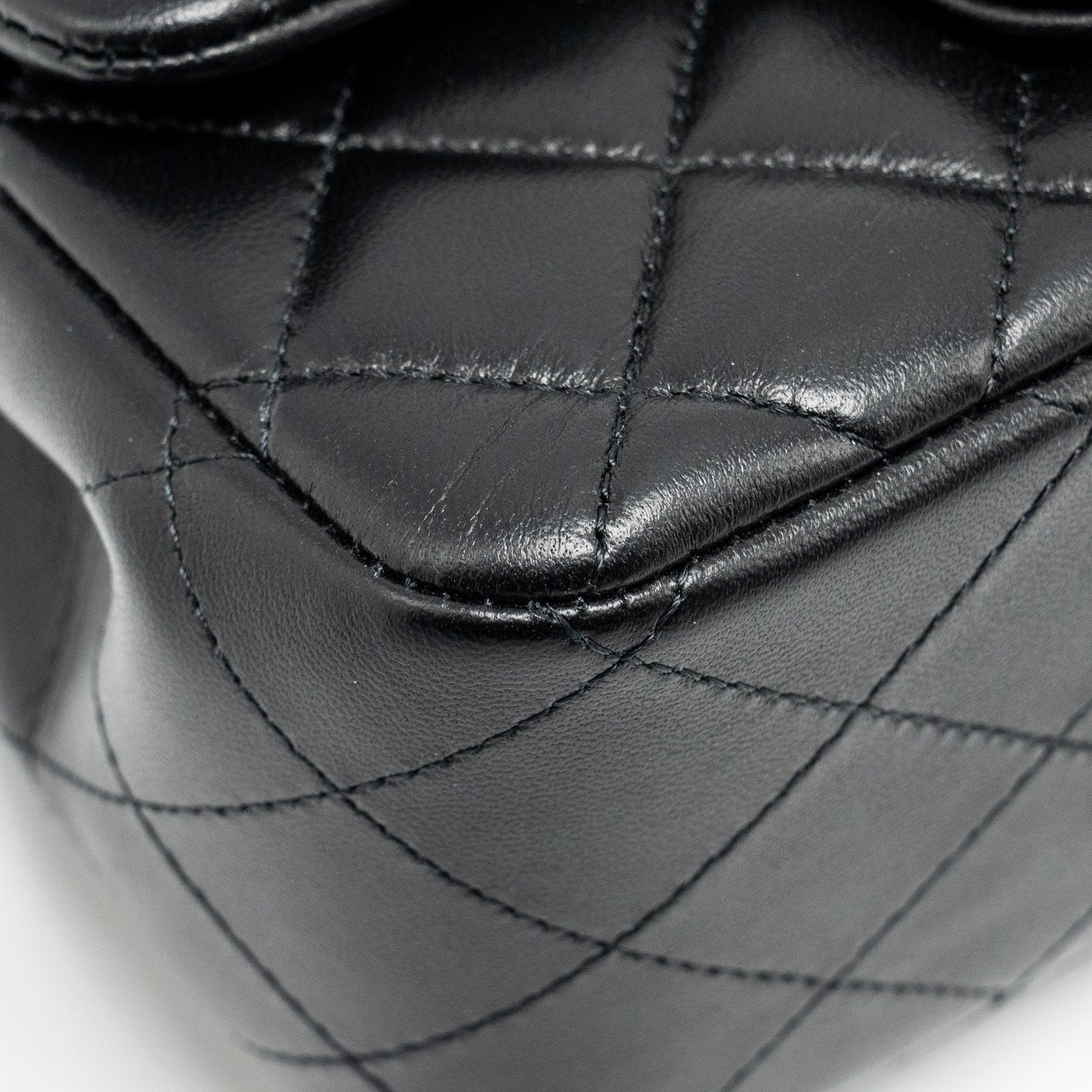 Chanel mini square flap Bag lambskin Black L (Microchip)