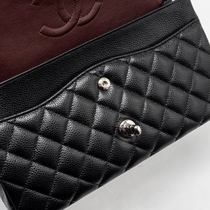 Chanel medium classic double flap bag Caviar Black