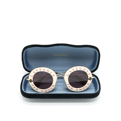 Gucci L’aveugle Par Amour Sunglasses White/Multicolour