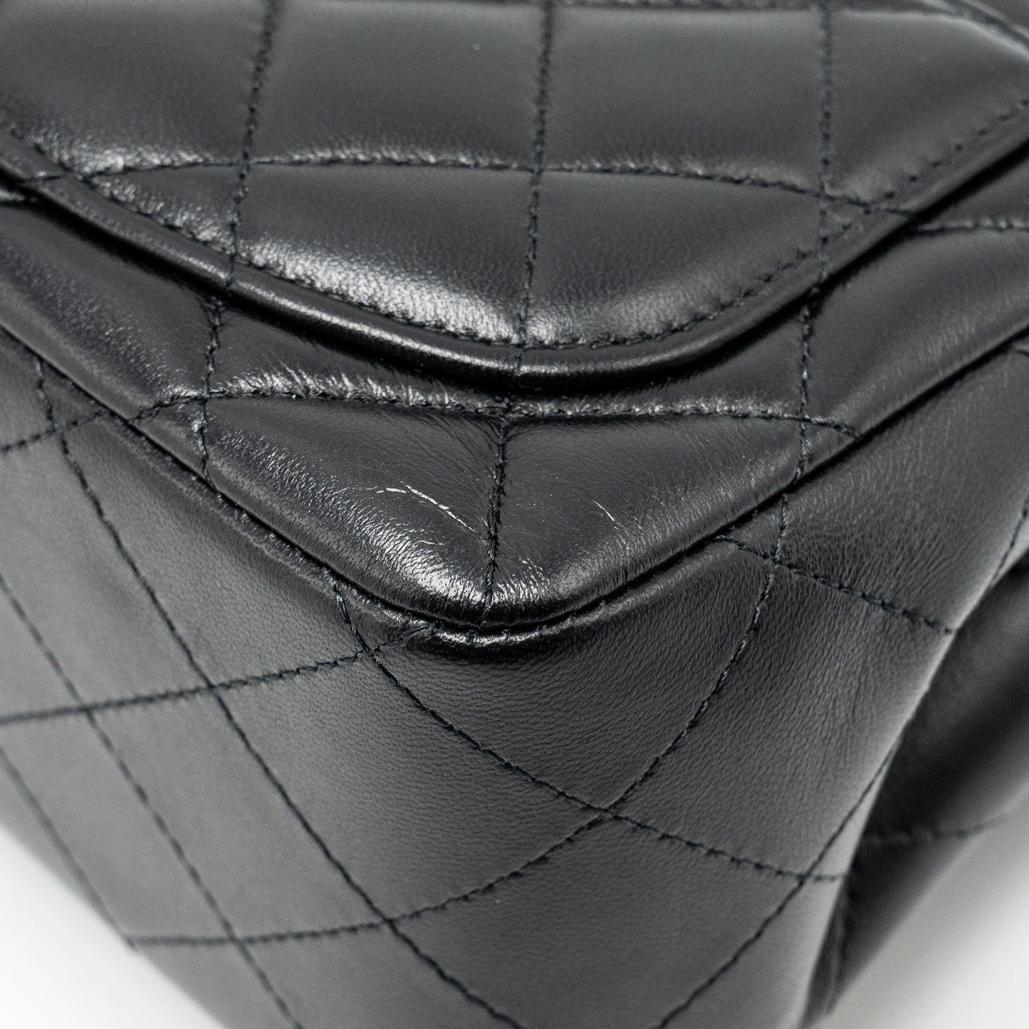 Chanel mini square flap Bag lambskin Black L (Microchip)
