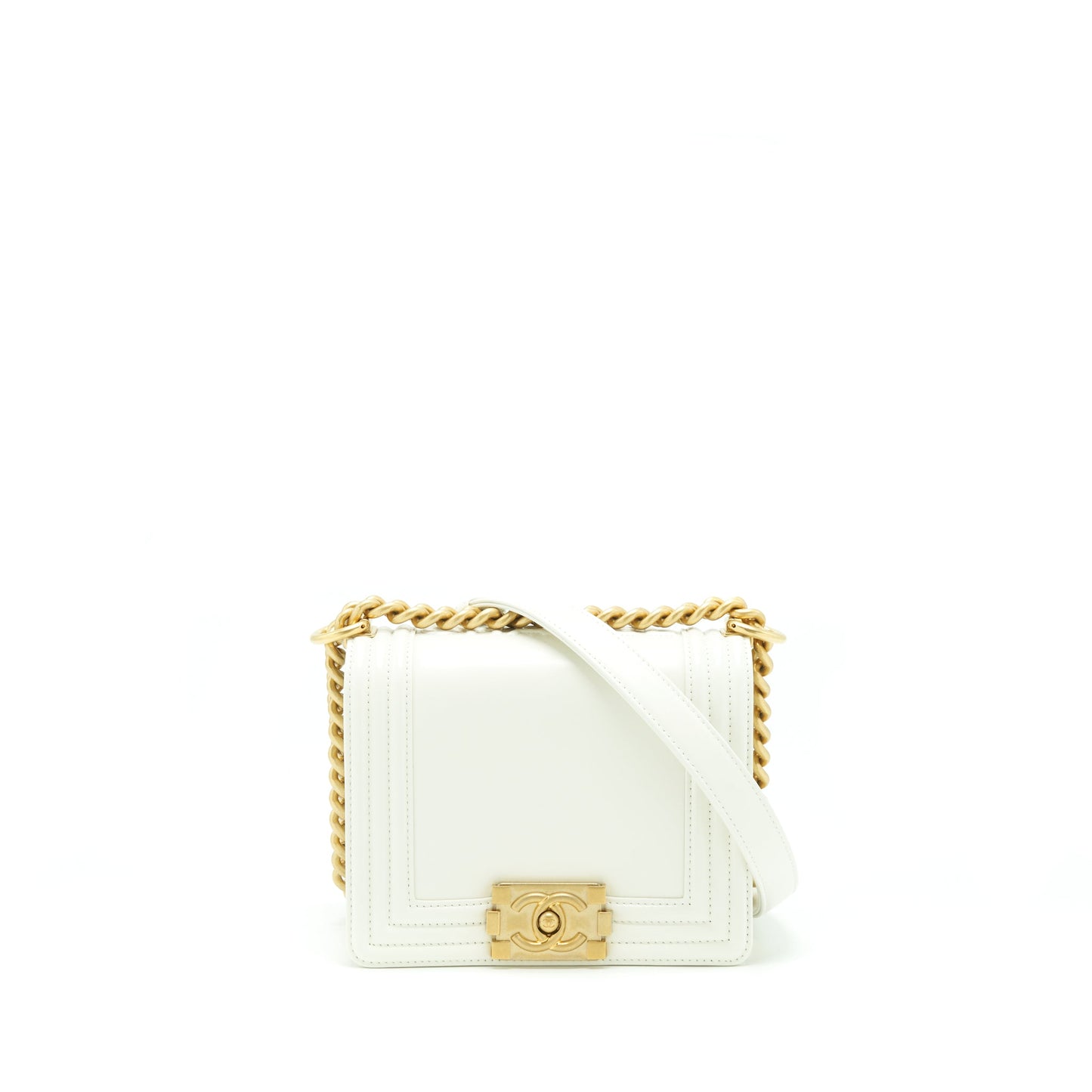Chanel Mini Boy Handbag Calfskin White