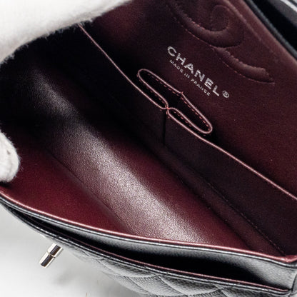 Chanel medium classic double flap bag Caviar Black