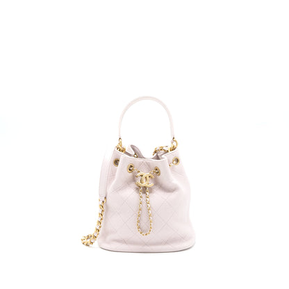 Chanel Drawstring Bucket Bag Lambskin Light Pink