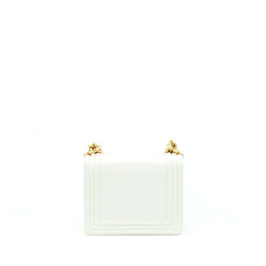 Chanel Mini Boy Handbag Calfskin White