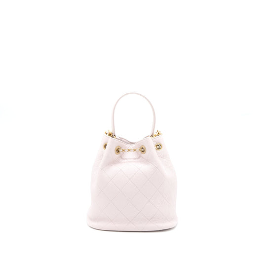 Chanel Drawstring Bucket Bag Lambskin Light Pink