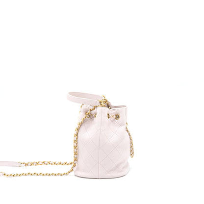Chanel Drawstring Bucket Bag Lambskin Light Pink