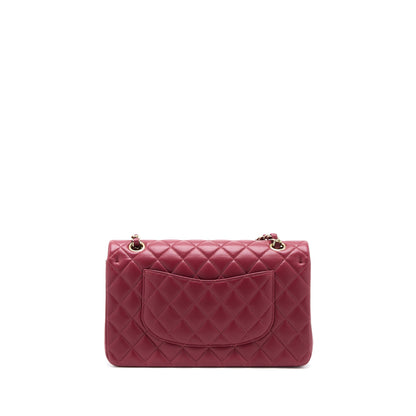 Chanel Medium Classic Flap Bag Lambskin Dark Red L (Microchip)