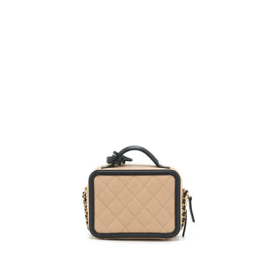 Chanel Mini Vanity Filigree Caviar Beige / Black L