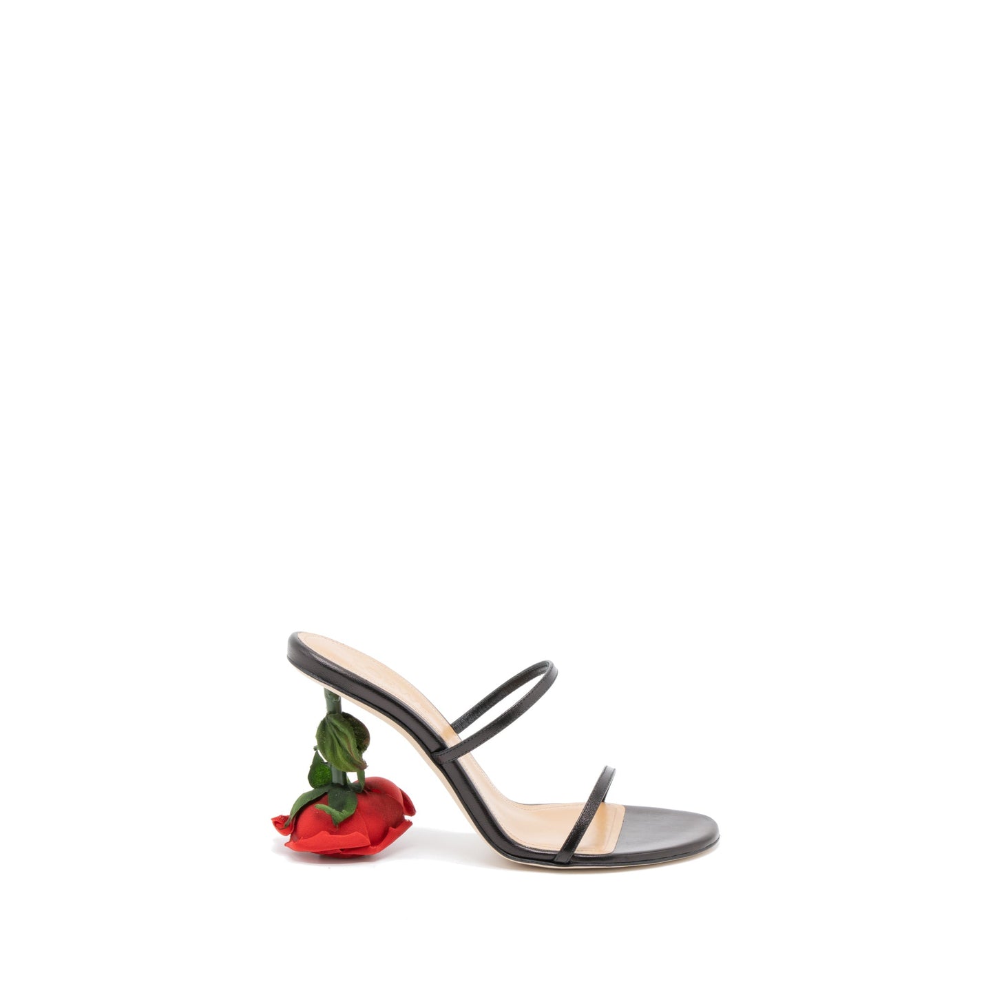 Loewe Size 38 Rose Heel Mules Leather Black/Multicolour