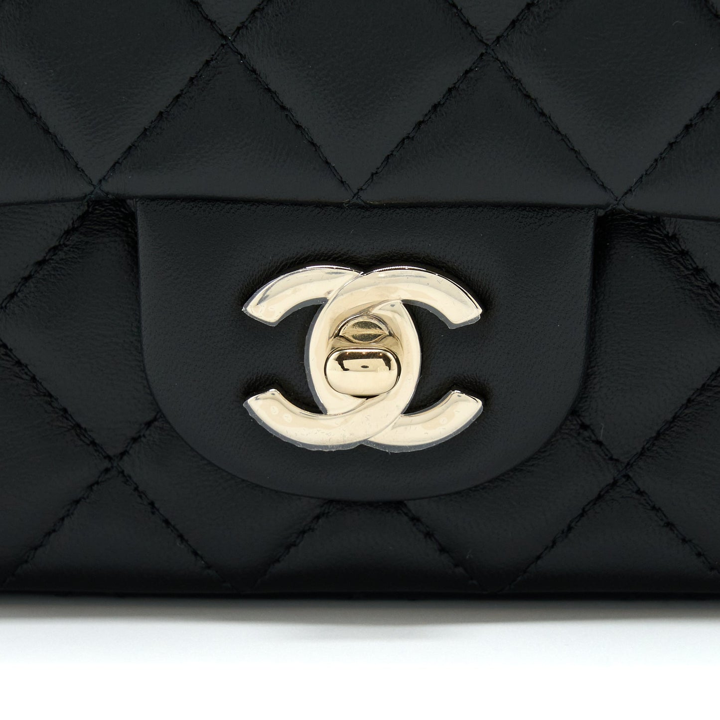 Chanel Mini Rectangular Flap Bag Lambskin Black L