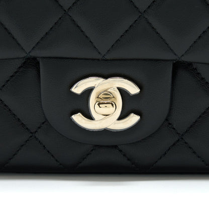 Chanel Mini Rectangular Flap Bag Lambskin Black L