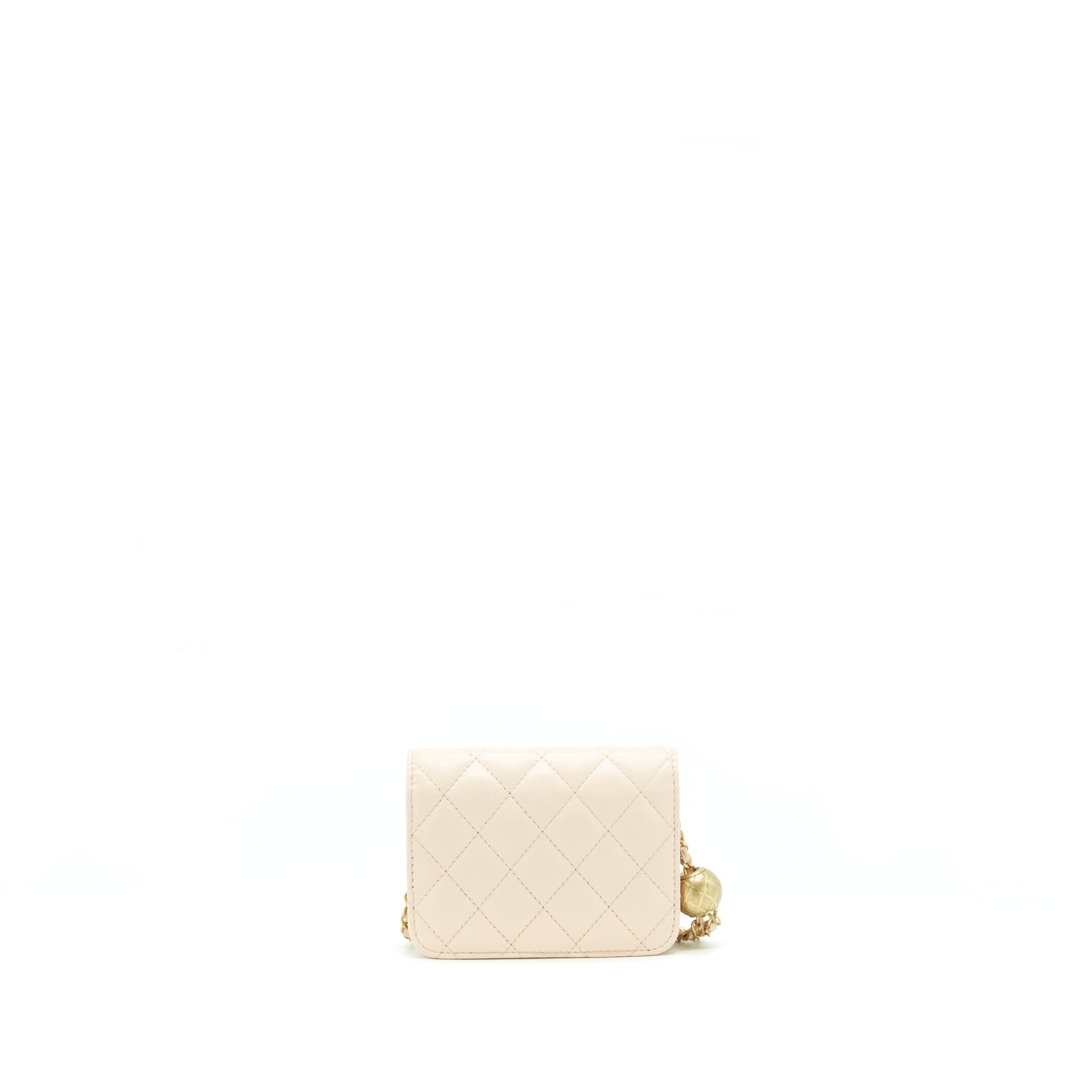 Chanel Pearl Crush Mini Flap Belt Bag Lambskin Light Pink
