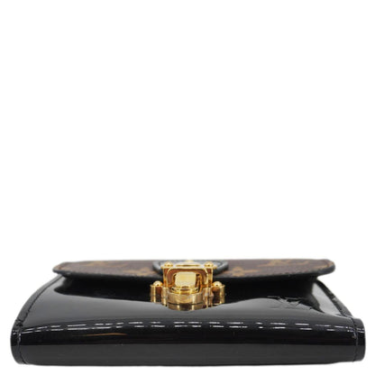 LOUIS VUITTON Cherrywood Monogram Canvas Compact Wallet Black