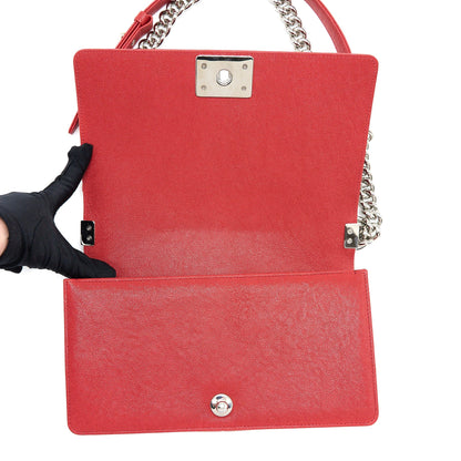 Chanel Medium Boy Bag Caviar Red