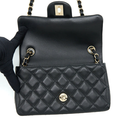 Chanel Mini Rectangular Flap Bag Lambskin Black L