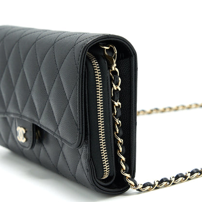 Chanel 3 In 1 Wallet On Chain Black Caviar L