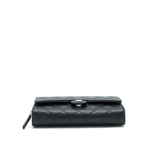 Chanel 3 In 1 Wallet On Chain Black Caviar L