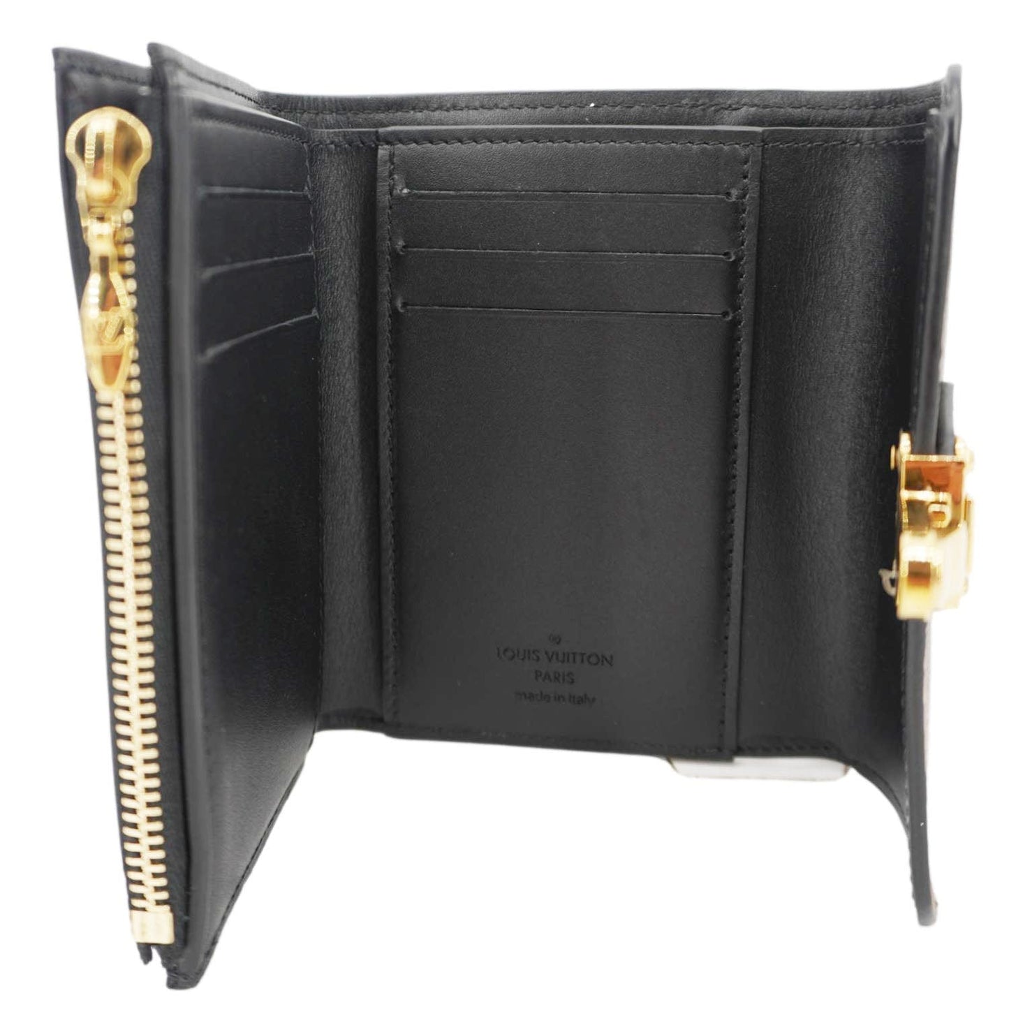 LOUIS VUITTON Cherrywood Monogram Canvas Compact Wallet Black