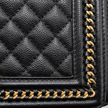 Chanel Medium Boy Bag Limited Edition Caviar Black  (microchip)