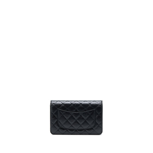 Chanel 2.55 Reissue Wallet on Chain Aged Calfskin Black Brushed  (Microchip)